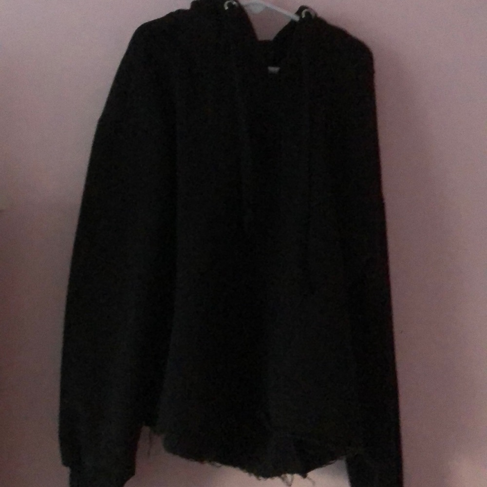 Black Cropped Hoodie